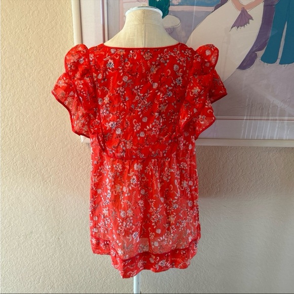 Dear John Noor Double Ruffle Sleeve Top Trailing Vines - Picture 6 of 7